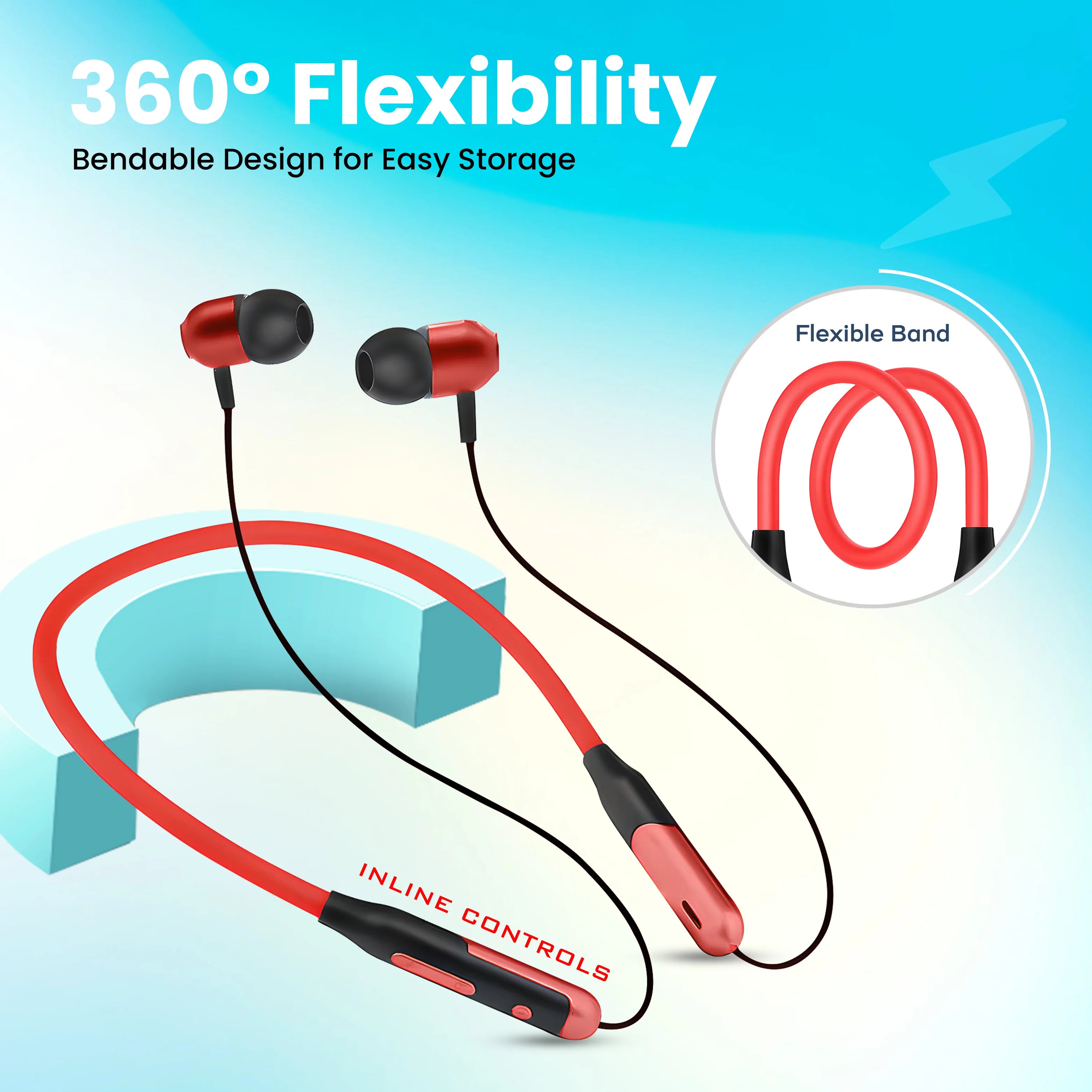 iCruze Jazz Wireless Neckband (Red)