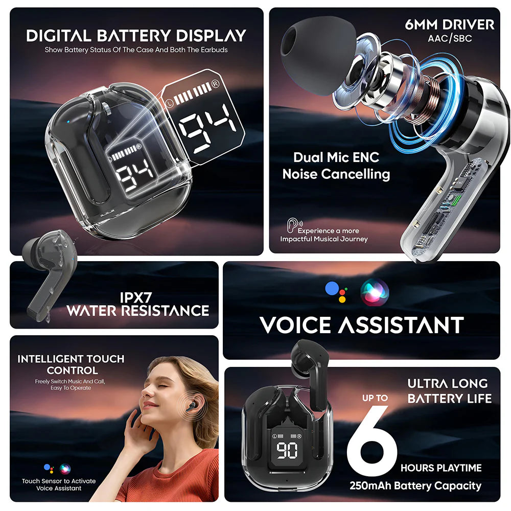 iCruze Maxpods TWS Earbuds Black - Features