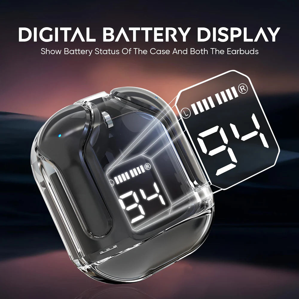 iCruze Maxpods TWS Earbuds Black - Digital Battery Display