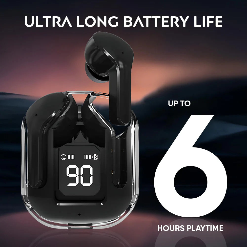 iCruze Maxpods TWS Earbuds Black - Long Battery Life