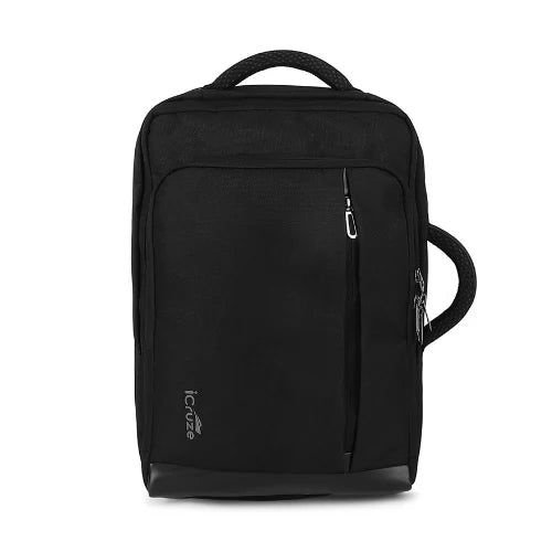 iCruze 2 in 1 Backpack 16 inch Convertible Laptop Bag-Black - Black color