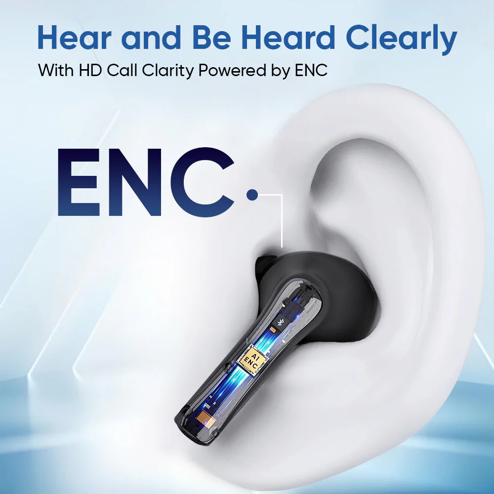 iCruze BackBeat TWS Earbuds Black - HD Call clarity