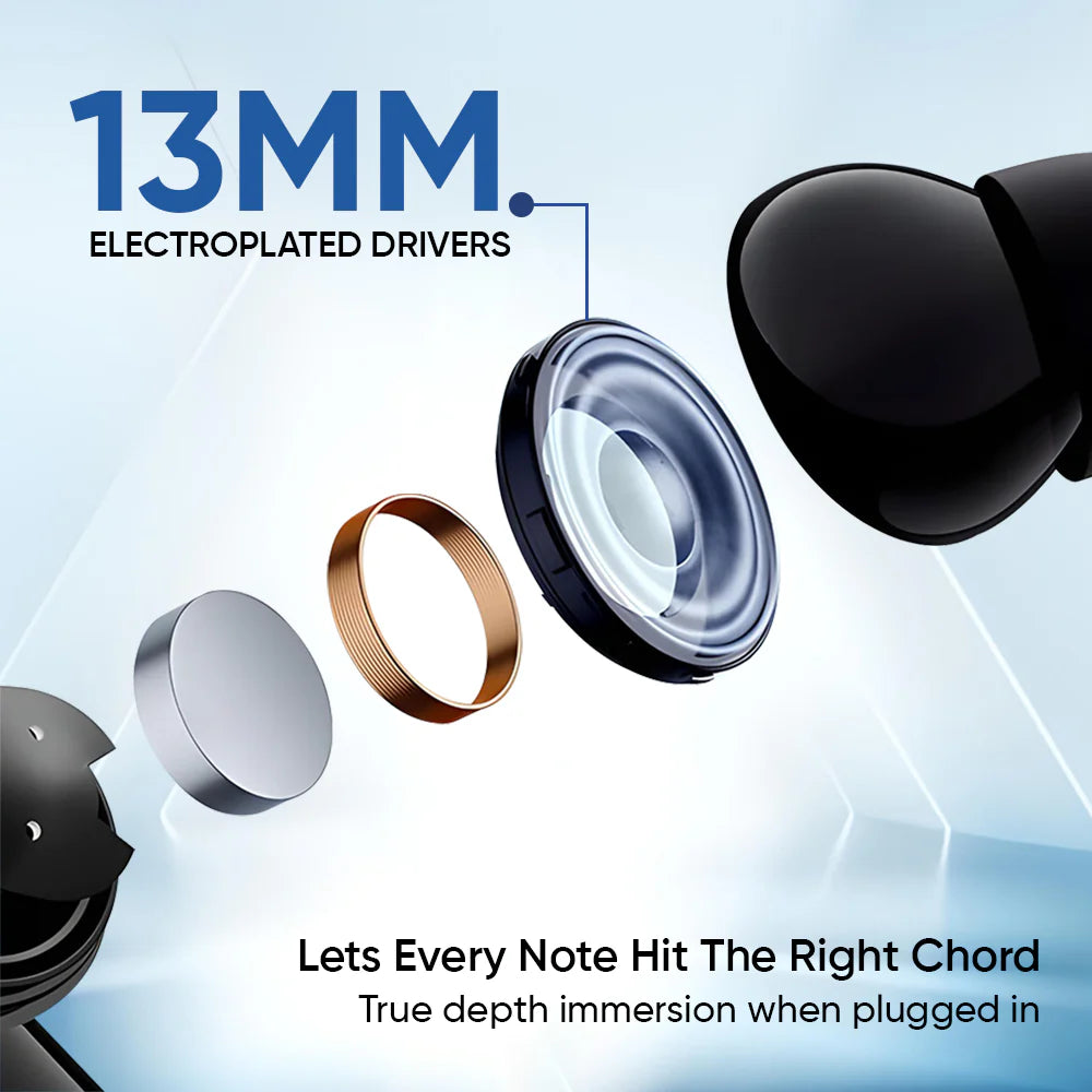 iCruze BackBeat TWS Earbuds Black - 13MM Drivers