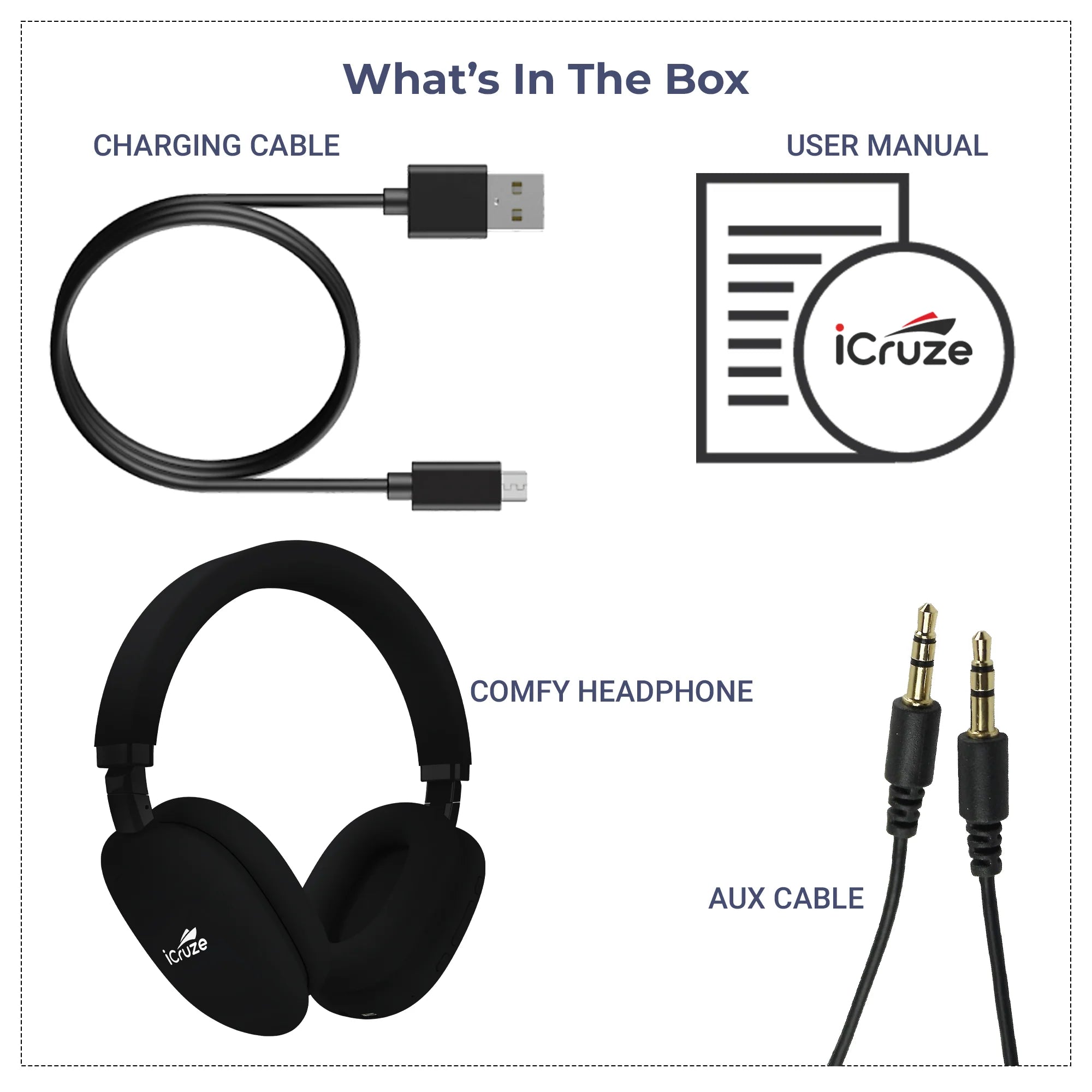 iCruze Comfy Wireless Headphone (Black) - User Manual