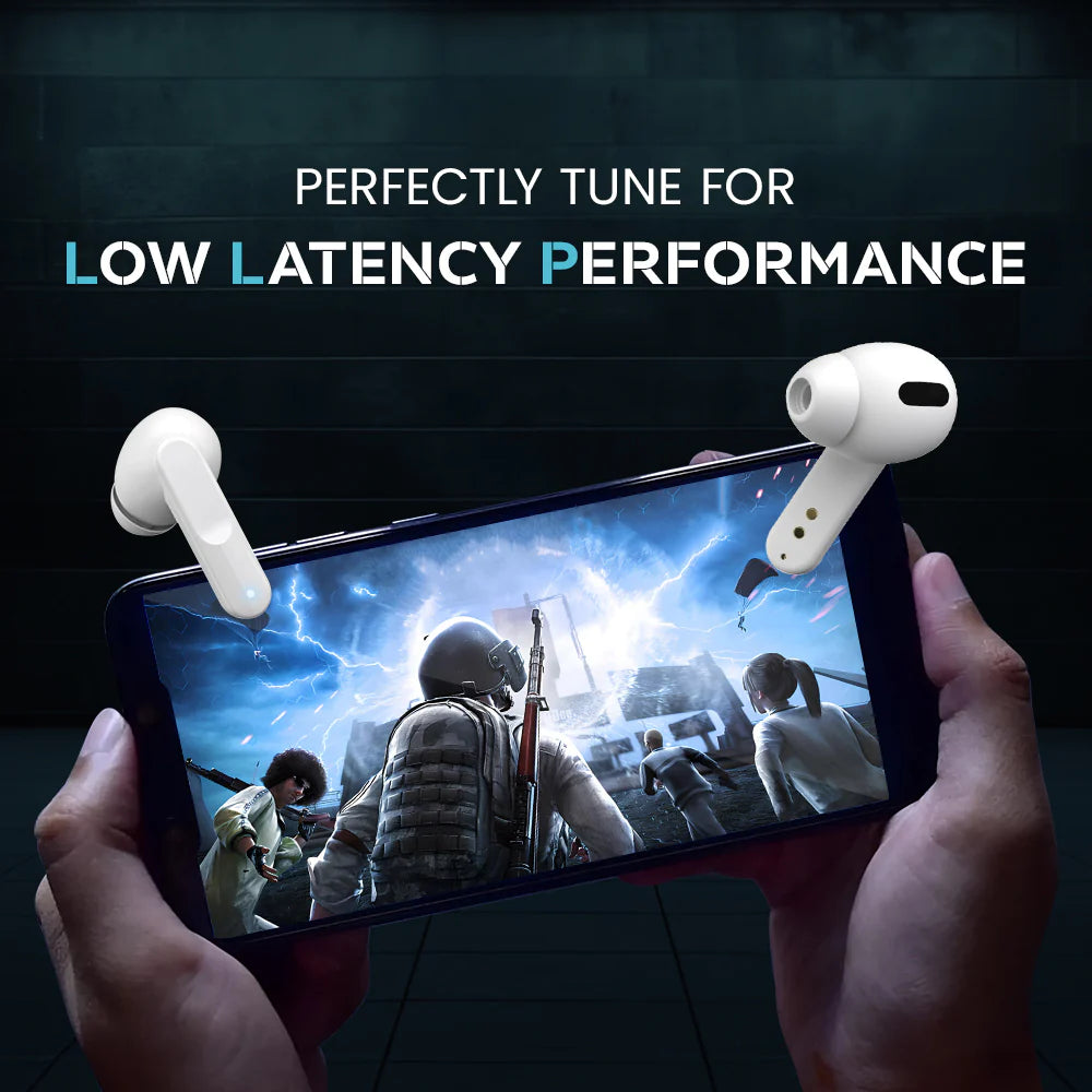 iCruze Defender TWS Earbuds White - Low Latency Performance