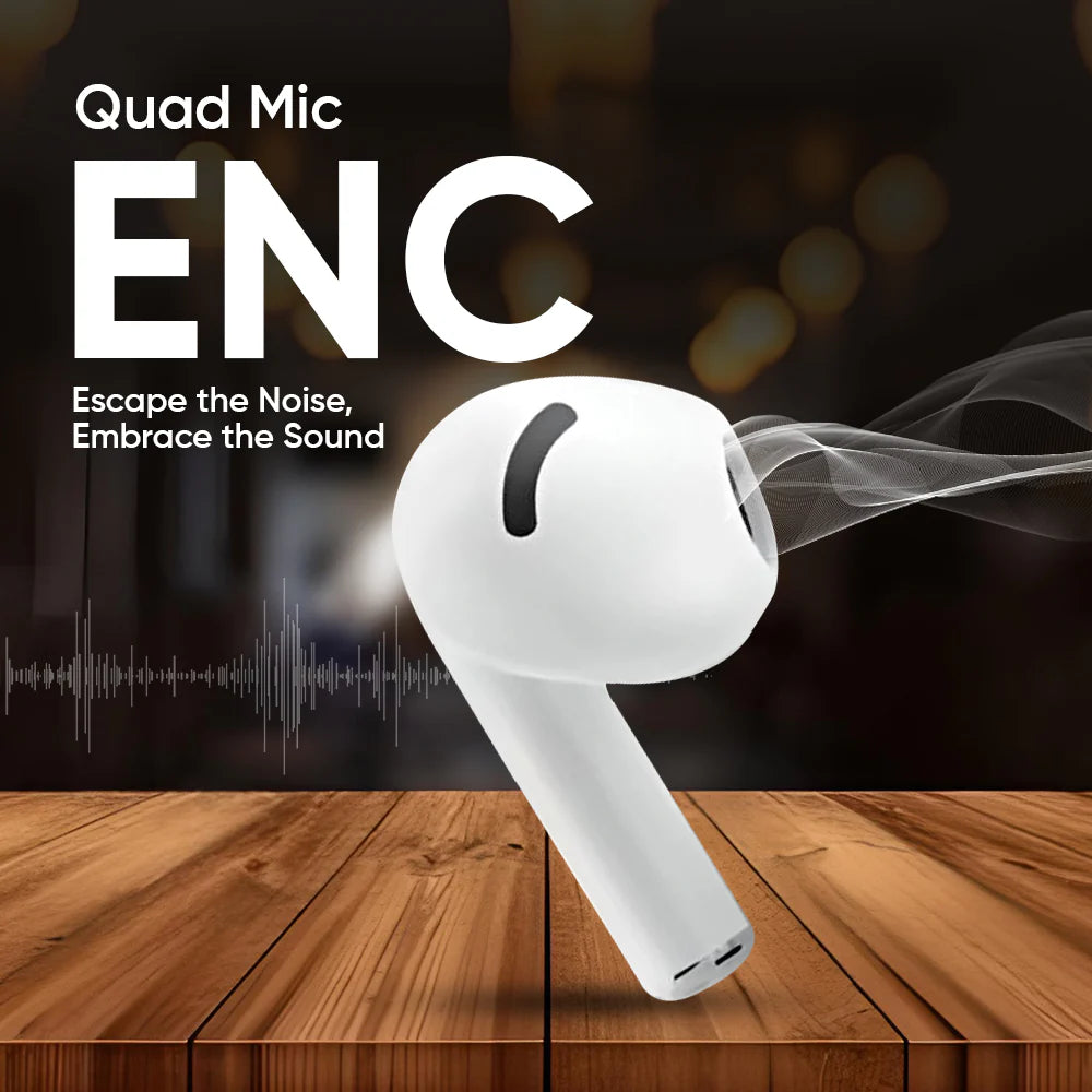 iCruze Glitz TWS Earbuds (White) - Quad Mic ENC