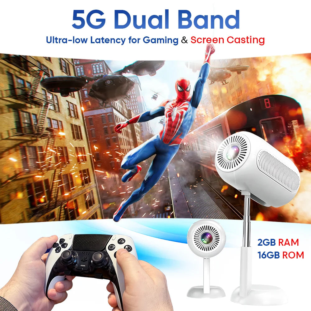 iCruze PixelCast Smart Projector - 5G Dual Band. Ultra-Low Latency for gaming and screen casting