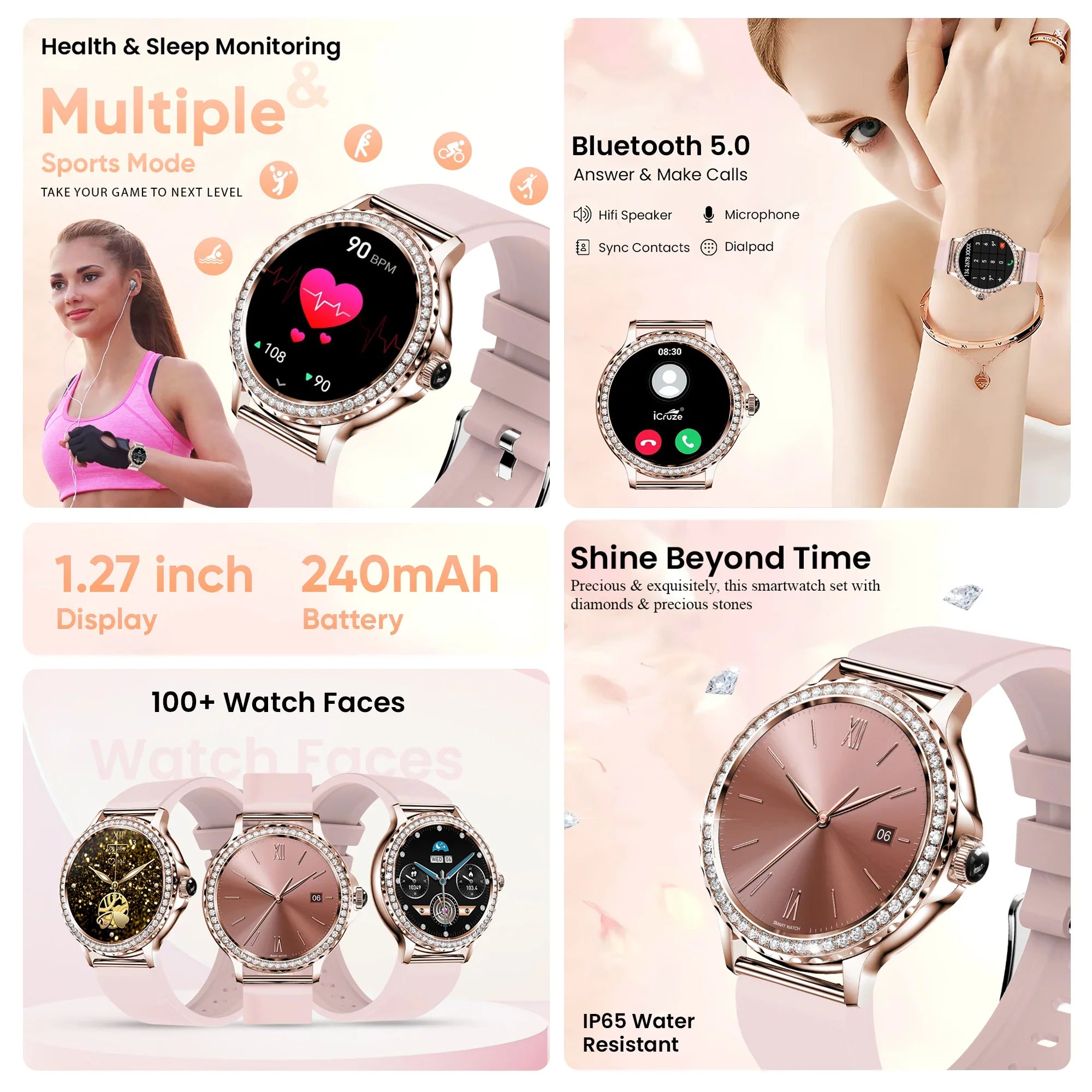 iCruze Pronto Celestia Women Smartwatch -  Features