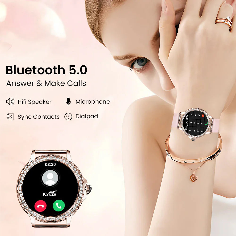 iCruze Pronto Celestia Women Smartwatch - Bluetooth Calling