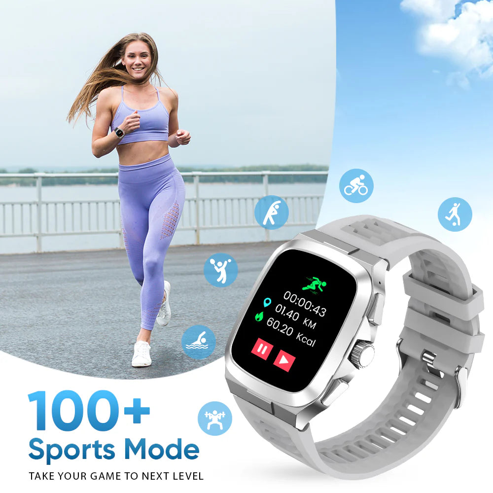 iCruze Pronto Nautica BT Calling SmartWatch (Grey) - 100+ Sports Mode