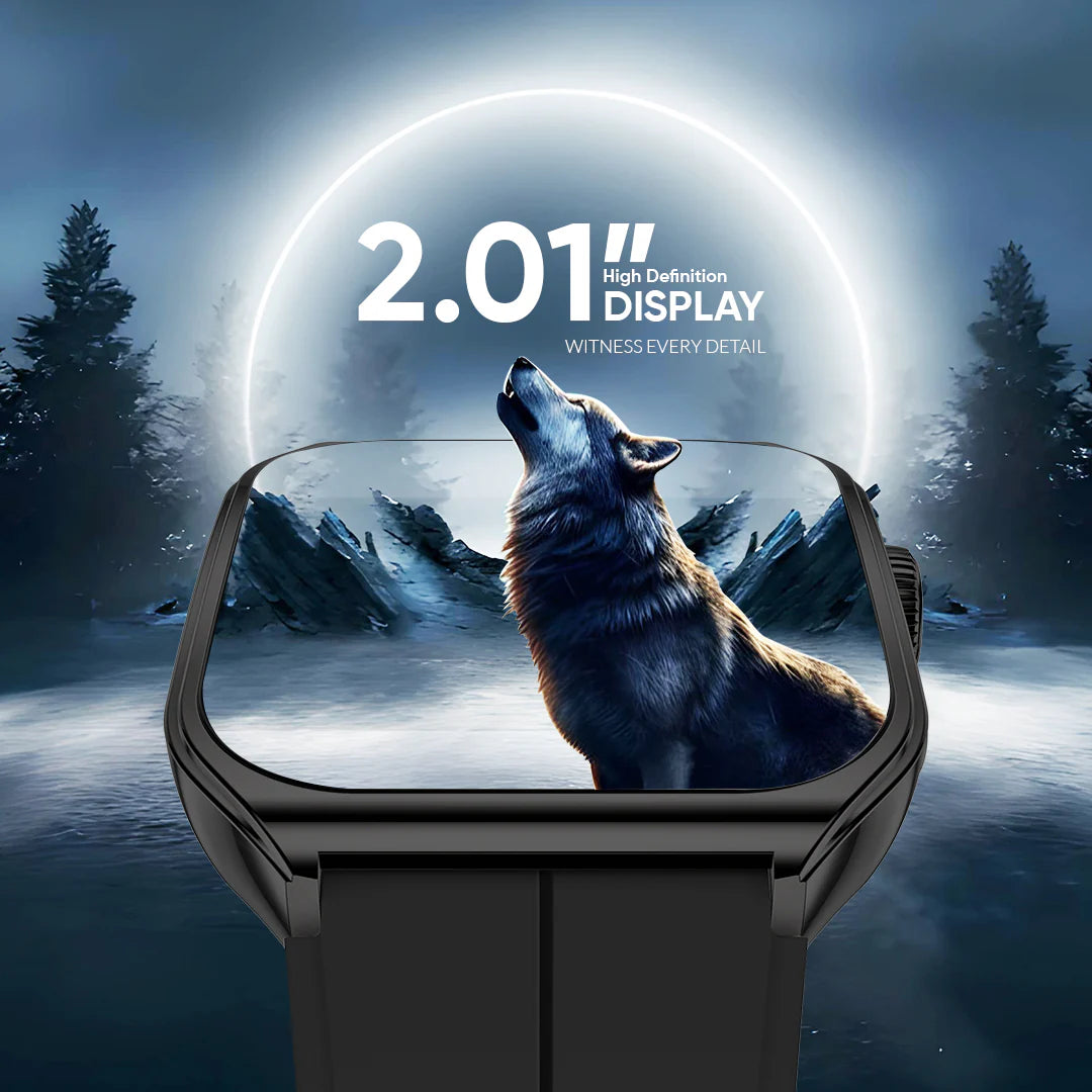 iCruze Pronto Flex Smart BT Calling Watch - Black Edition - 2.01 Display