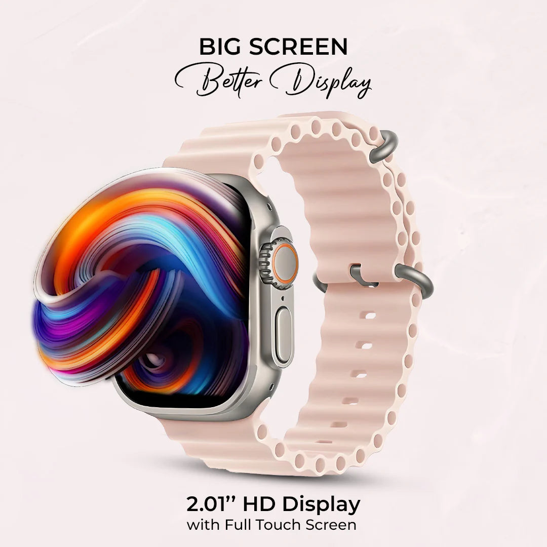 iCruze Pronto Max+ BT Calling Smart watch (Baby Pink) - Big Screen