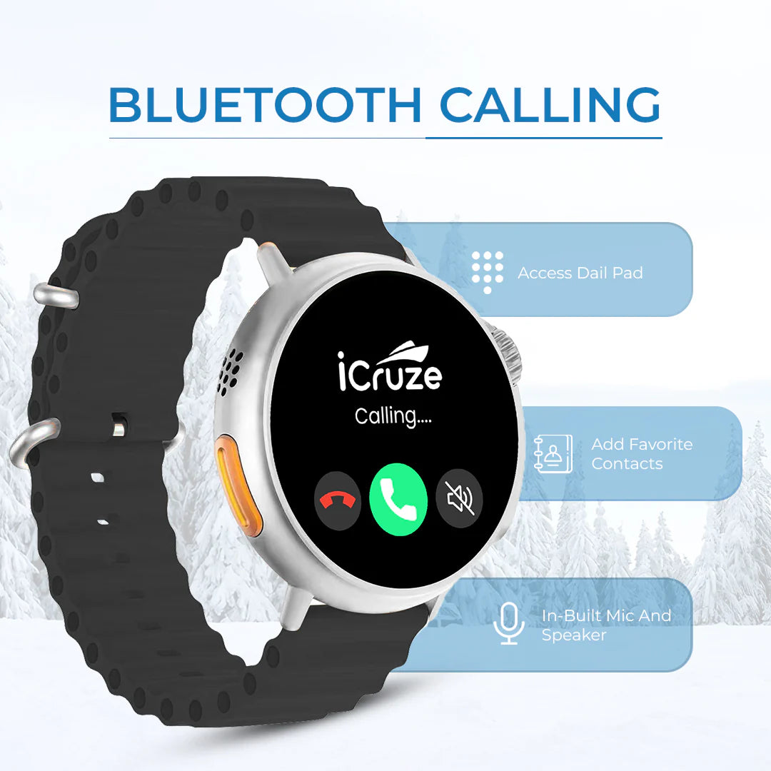 iCruze Pronto Vista BT Calling Smart watch (Black) - Bluetooth Calling