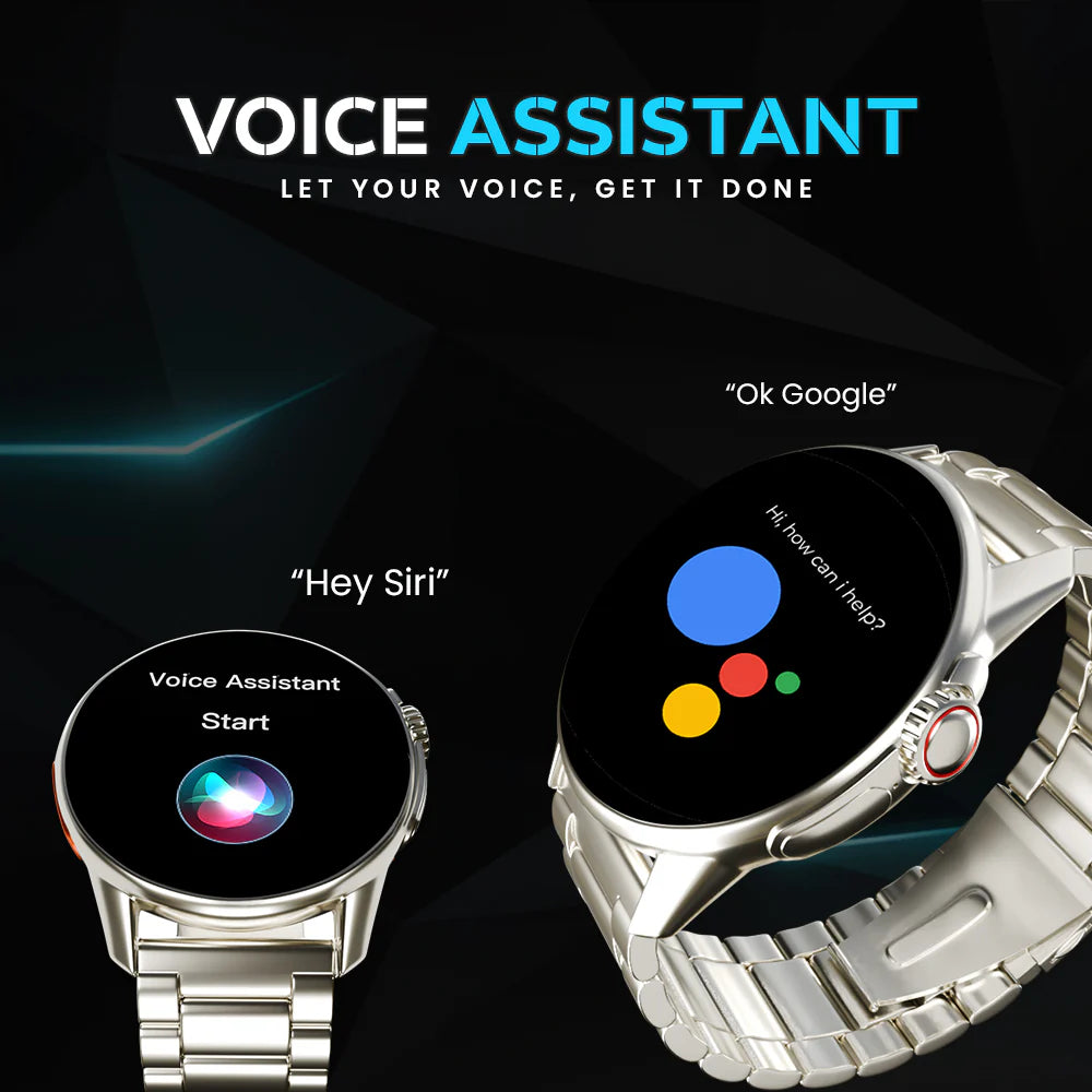 iCruze Pronto Vista Bluetooth Calling Watch with Stainless Steel Band - Voice Assistant