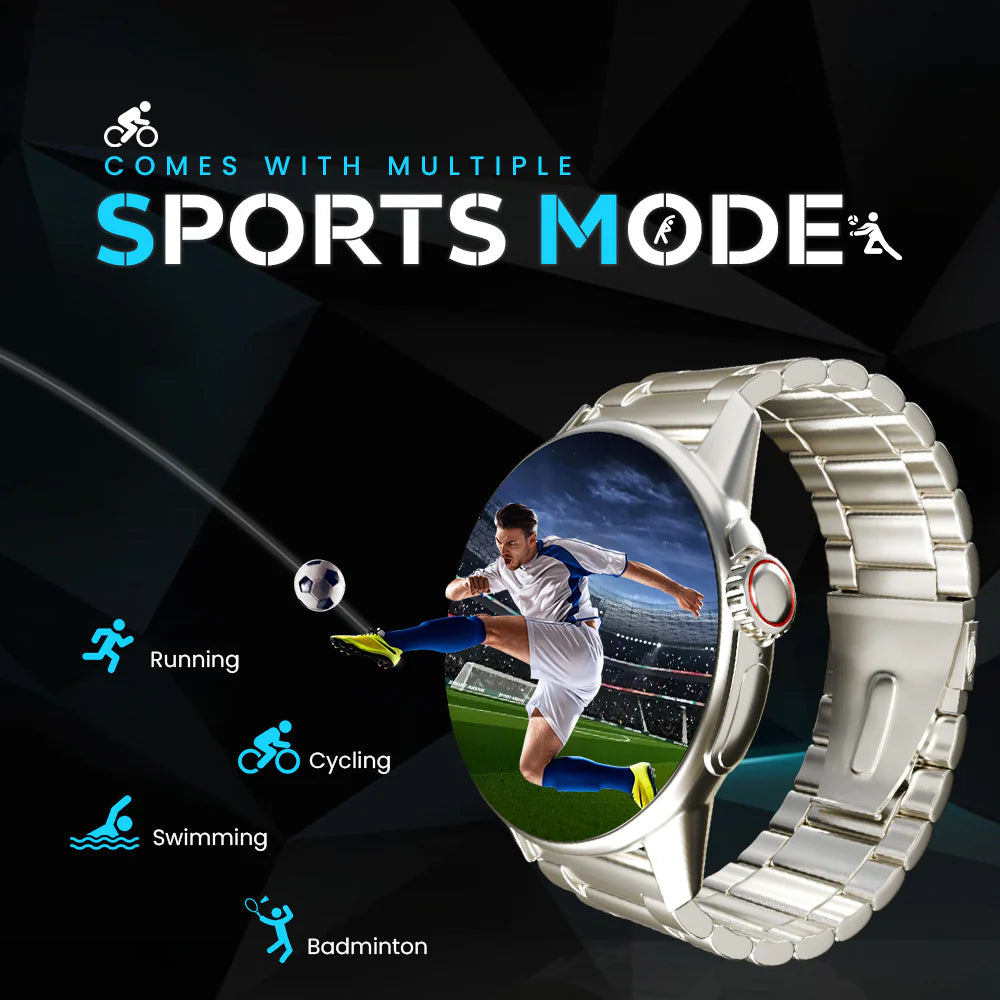 iCruze Pronto Vista Bluetooth Calling Watch with Stainless Steel Band - Sports Mode