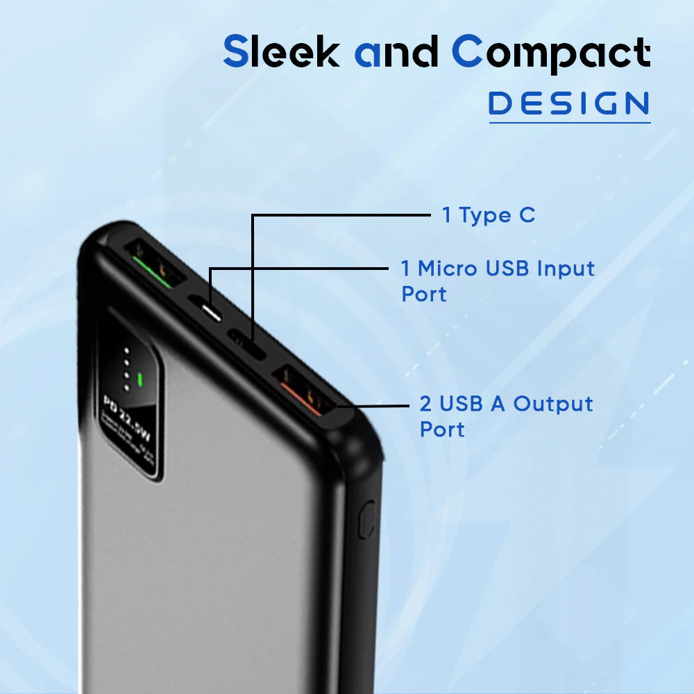 iCruze Strike PB03 PD Wireless Power bank 22.5W (Black)