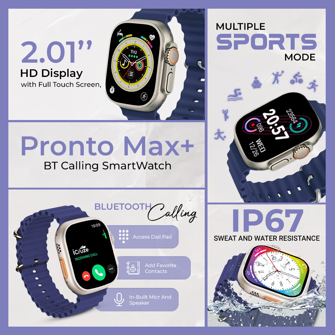 icruze pronto max  bluetooth calling smart watch