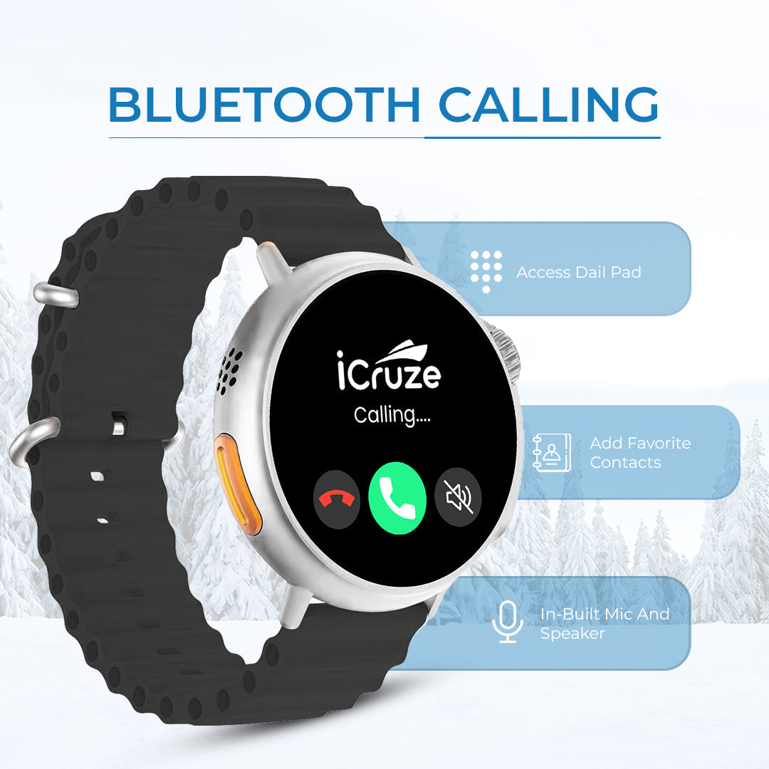 iCruze Pronto Vista BT Calling Smart watch (Black)