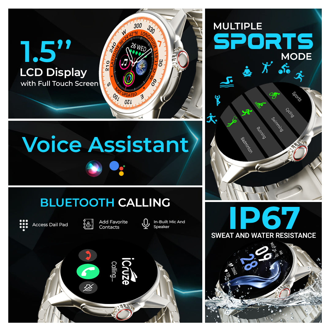 iCruze Pronto Vista Smart Bluetooth Calling Watch