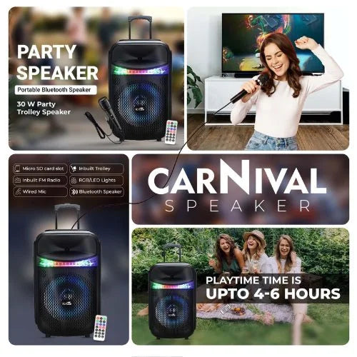 iCruze Carnival BT Party Speaker - playtime is upto 4-6 hours.