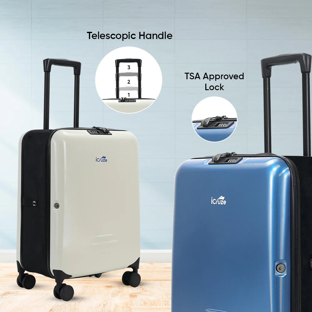 iCruze Foldable Cabin luggage - TSA Approved Lock