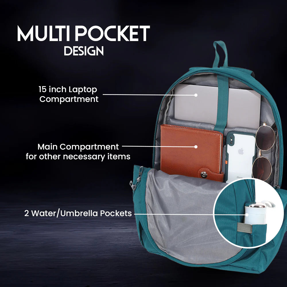 iCruze Modpack Travel Backpack (Sea Green) - Multi Pocket Design