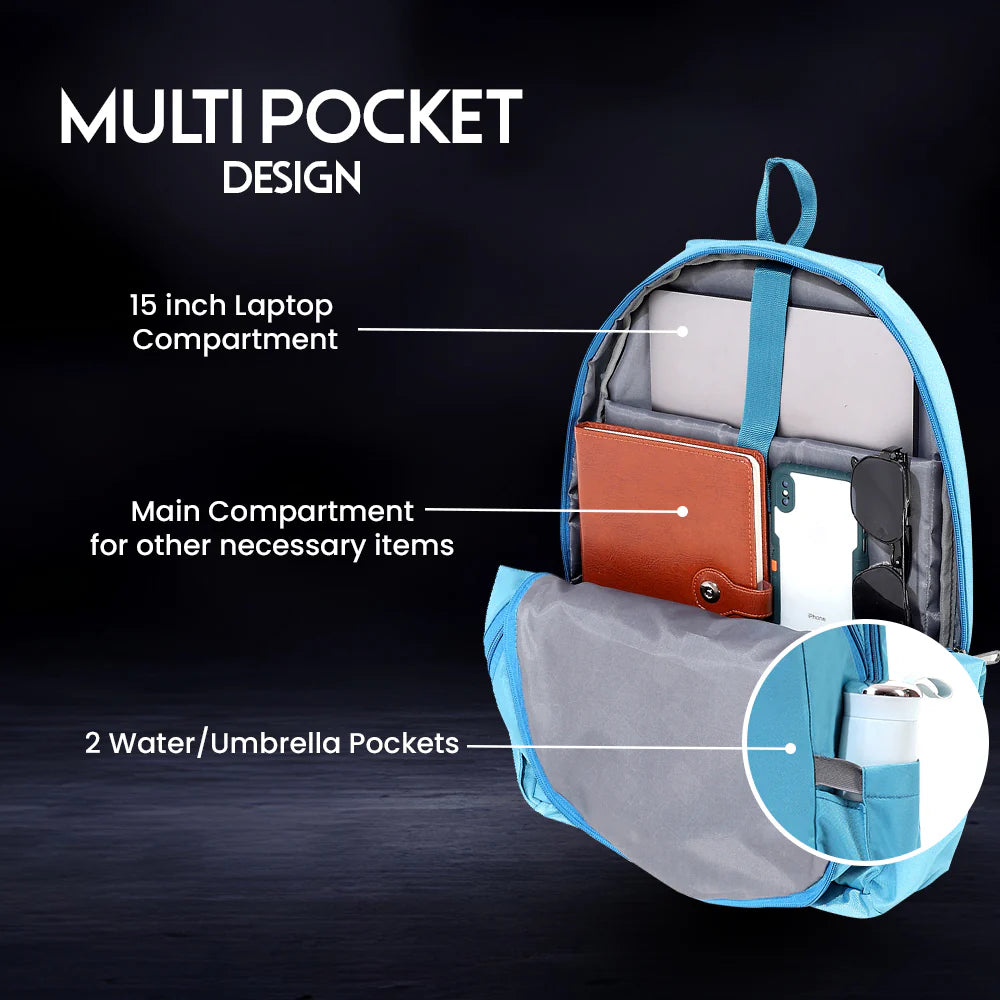 iCruze Modpack Travel Backpack (Sky Blue) - Multi Pocket Design