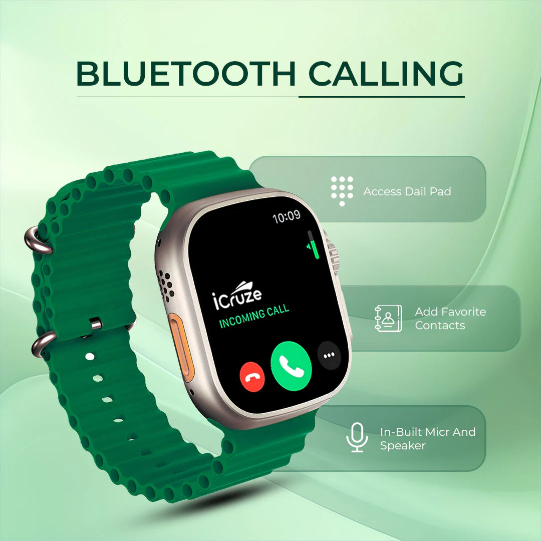 iCruze Pronto Max+ BT Calling Smart watch (Green) - Bluetooth Calling