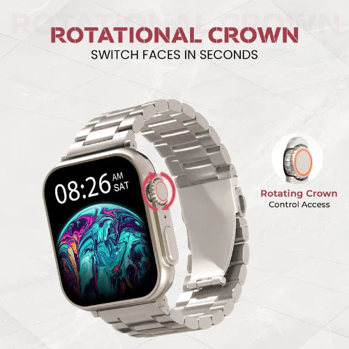 iCruze Pronto Max+ With Stainless Steel Band Calling Smartwatch Rotating Crown