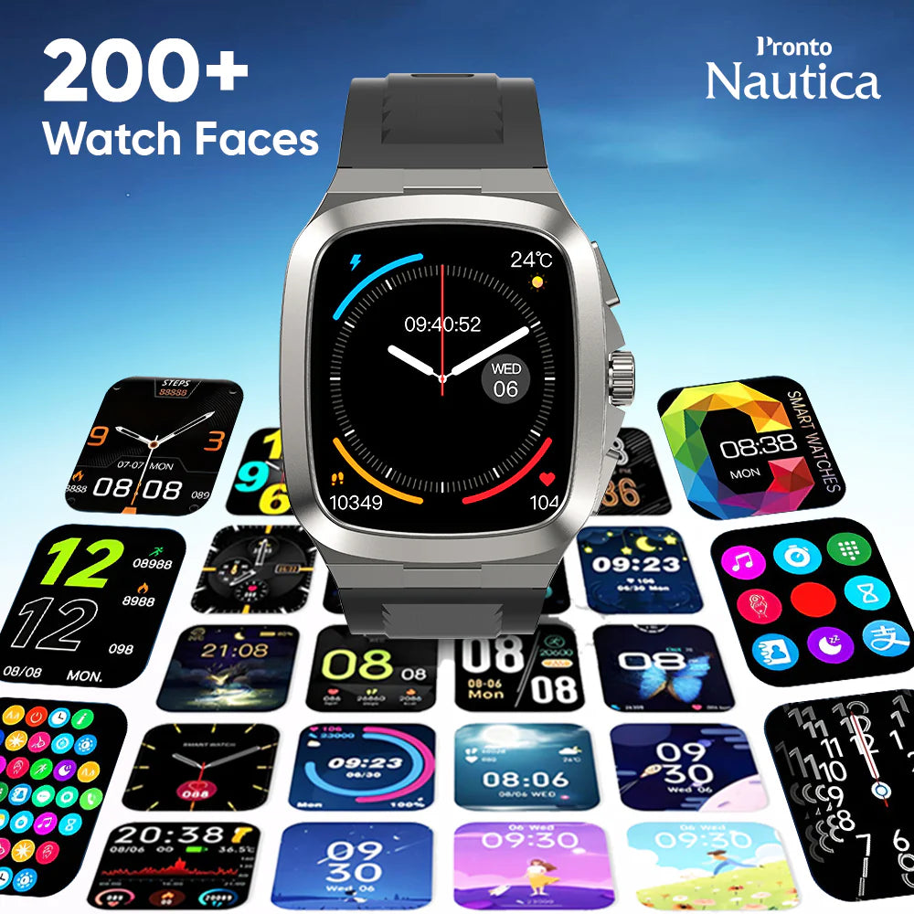 iCruze Pronto Nautica BT Calling SmartWatch (Grey) - 200+ Watch Faces