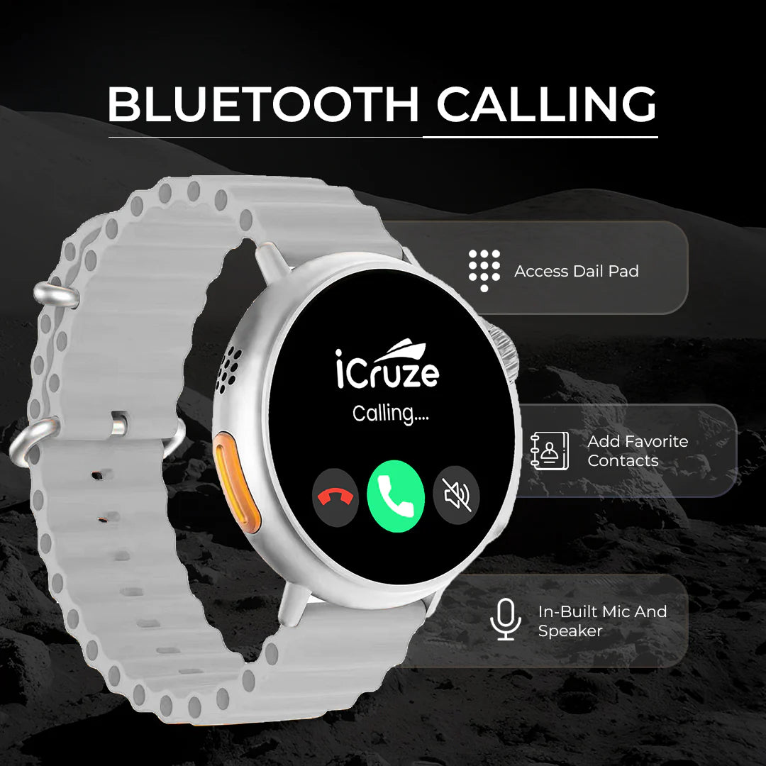 iCruze Pronto Vista BT Calling Smart watch (Grey) - Bluetooth Calling