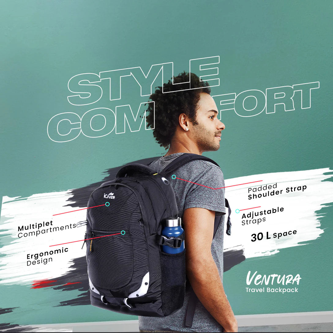 iCruze Ventura Travel Backpack - Style, Comfort