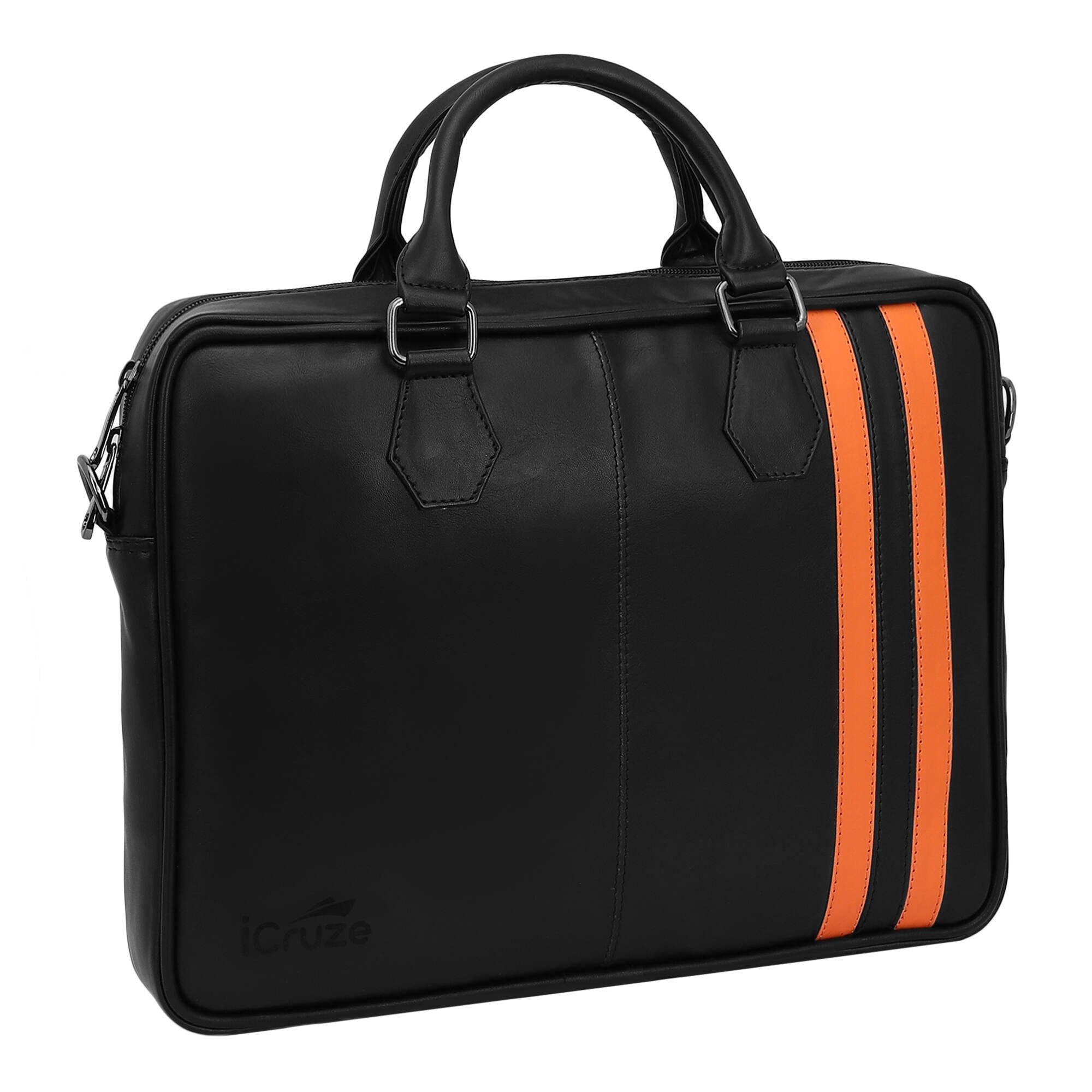 iCruze Vegan Leather Messenger Bag Black Sustainable and Chic